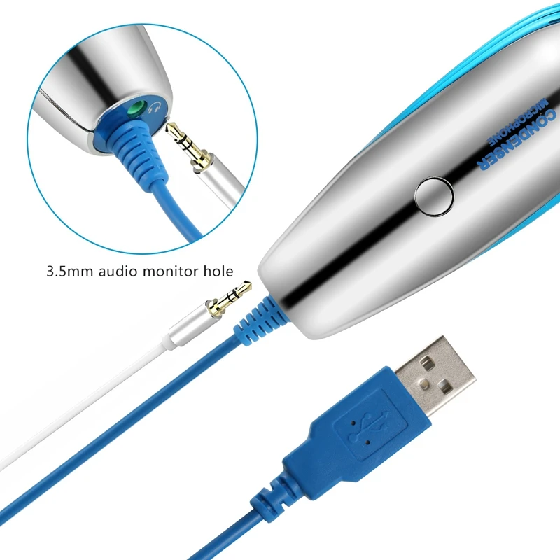 SF-500B профессиональный конденсаторный микрофон всенаправленный USB соединение со складной штатив для Camgirl прямая трансляция