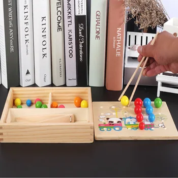 

2020 New Style Kids Folder Beads Montessori Wooden Learning Education Puzzle Toy For Children Clip Ball Toy Play Table Games
