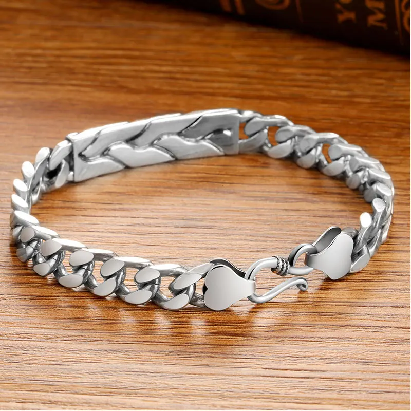 Cigovo 925 серебряный браслет, одиночный человек, простой и нишевый дизайн, корейская мода, персонализированные серебряные антикварные серебряные ювелирные изделия