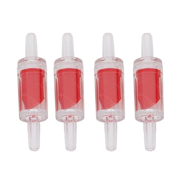 

12 Pcs Aquarium Red White Plastic One Way Non-return Check Valves
