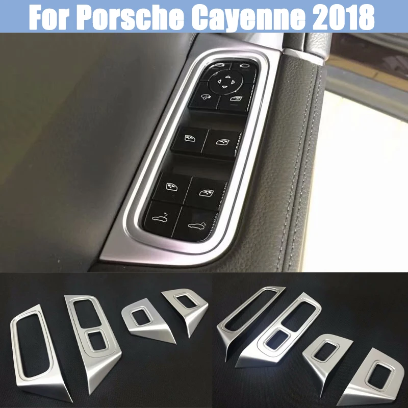 Для Porsche Cayenne автомобильный переключатель из нержавеющей стали для стеклоподъемника декоративная накладка аксессуары для стайлинга автомобилей