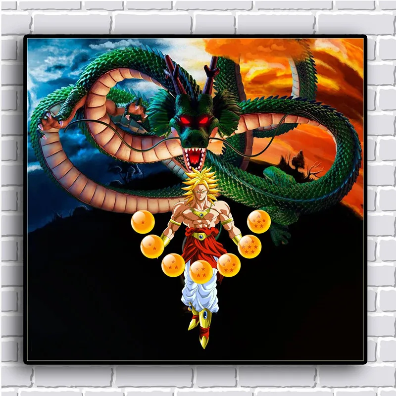 

Anime Dragon Ball Plastic Frame Painting Mural ONE PIECE Hang Picture Son Goku Colorful Art Painting Collect Morden Toy M3056