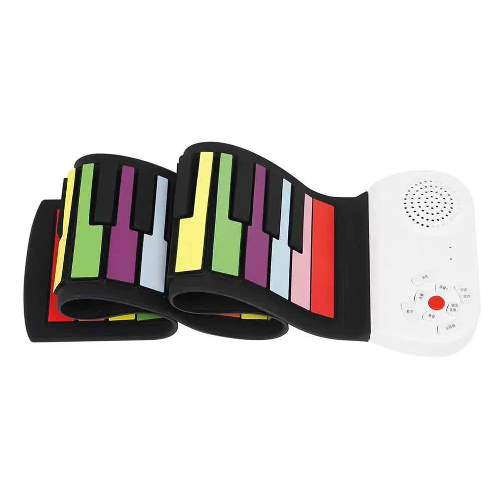 

49 Keys Silicone Flexible Hand Roll Up Piano Soft Portable Electronic Keyboard Organ Music Gift For Children Student