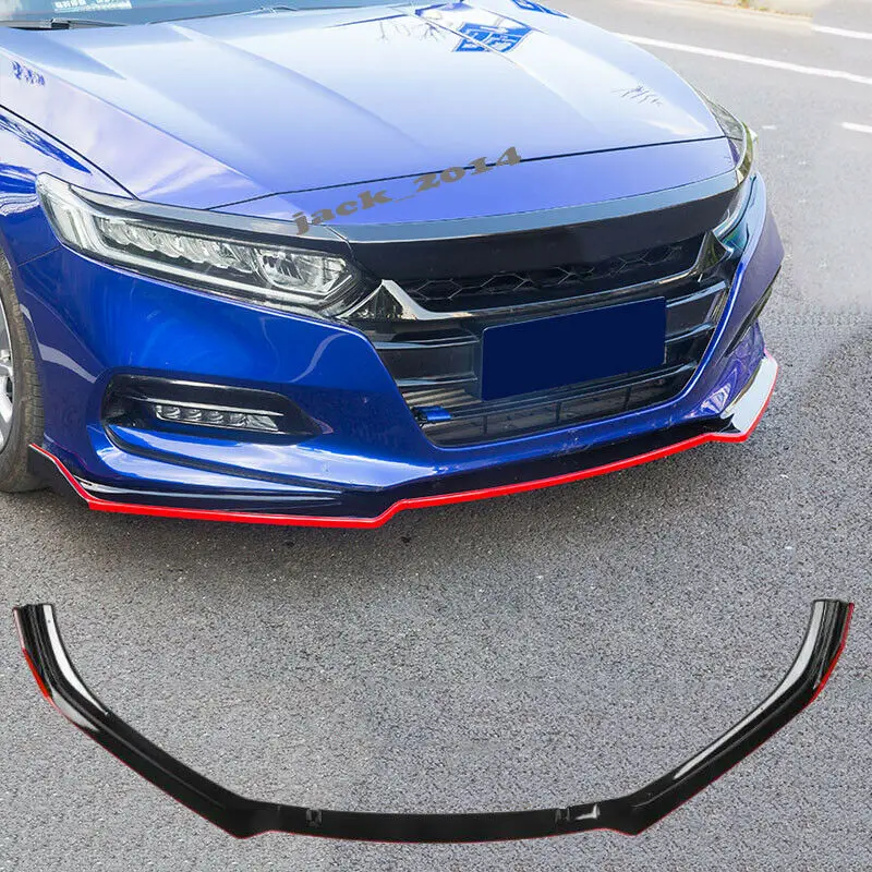Яркий черный Передний бампер подбородок спойлер защита для Honda Accord 10th
