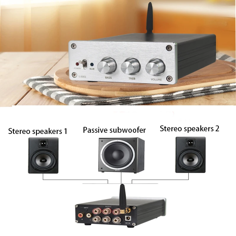Усилитель Bluetooth KYYSLB DC24 ~ 48 в 75 Вт * 2 + 150 TPA3255 5 0 чип QCC3008 1 цифровой усилитель APTX с