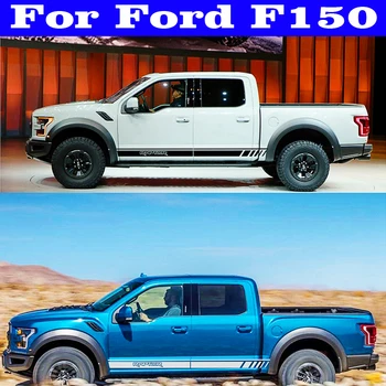 

2pcs Side Skirt Body Stripe Graphics Vinyl Decal SVT Car Sticker for Ford F150 Raptor Door Off Road Sport Bed Auto Accessories