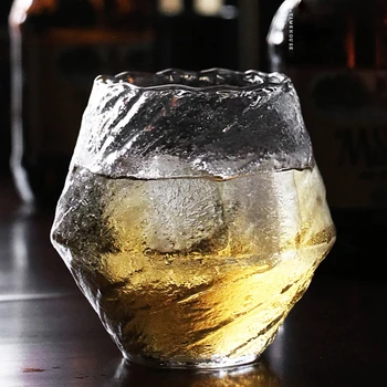 

Japanese hammer cup Cocktail Glass whisky tea coffee water Brandy Vodka mug Diamond Crystal Glass Cups Transparent shot glasses