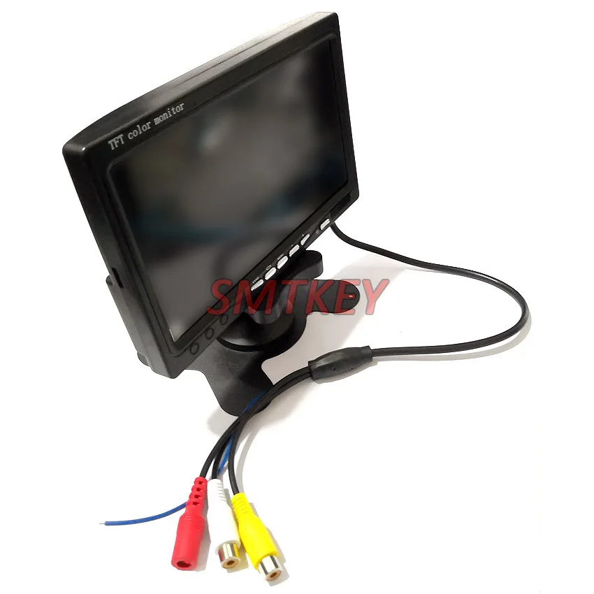 7inch color camera monitor view 2ch video input cctv monitor pal & ntsc auto view car parking monitor