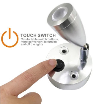 

5x LED Reading Lamp 12V DC 1W 316 Stainless Steel For Boat - 29x50mm