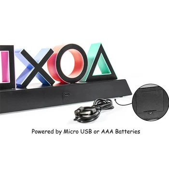 

Acrylic KTV Ornament Game Icon Light Living Room Atmosphere Voice Control Night Lamp Bedroom USB Charging Bar Decor Sign Club 5v