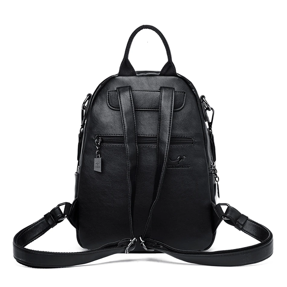 Винтажный мягкий кожаный женский рюкзак в английском стиле, школьный рюкзак для девушек, школьные сумки для подростков, женский рюкзак для путешествий, черный цвет