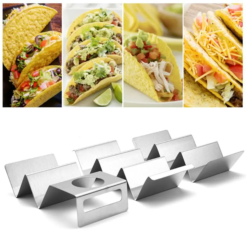 Taco Holder Stands Stainless Steel With Easy Access Handle Oven Grill