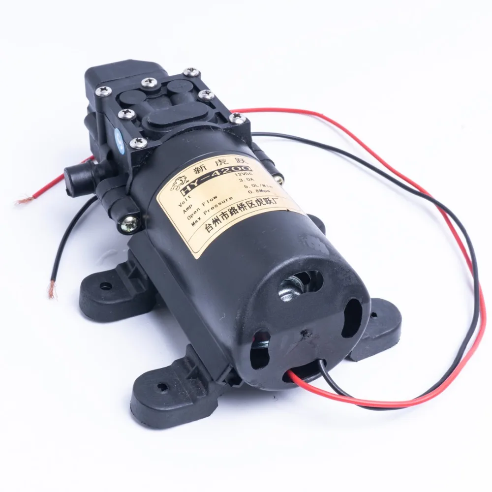 

High Quality 5L/Min DC 12V 3A Diaphragm Water Pump Small Safe High Pressure Self Priming Pump 4200r/min 0.8Mpa