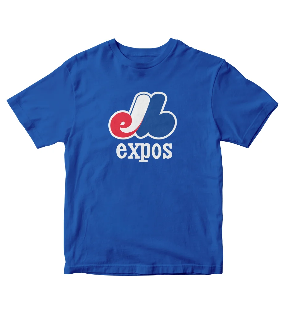 

Montreal Expos Baseball Quebec Canada T Shirt Royal Blue