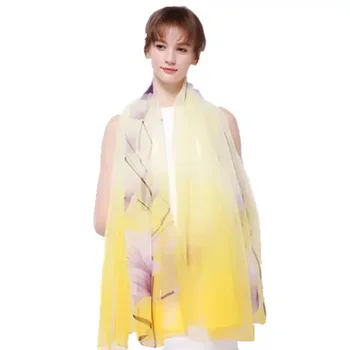 

G1048 New 2019 Spring Women Scarves Flower Printing Long Soft Wrap Summer Silk Scarf Ladies Shawl Wraps Poncho