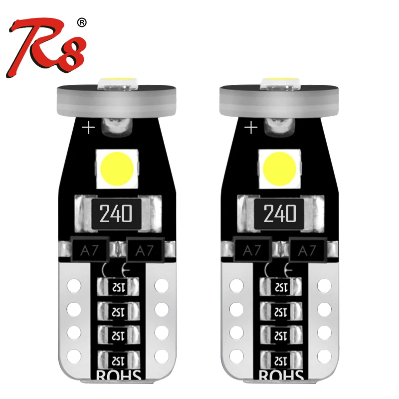 

2x t10 led Bulb w5w LED Car DRL 3030 3SMD 194 168 Clearance Lights Reading Interior Lamp Resistor Canbus 12V 6500k White Short