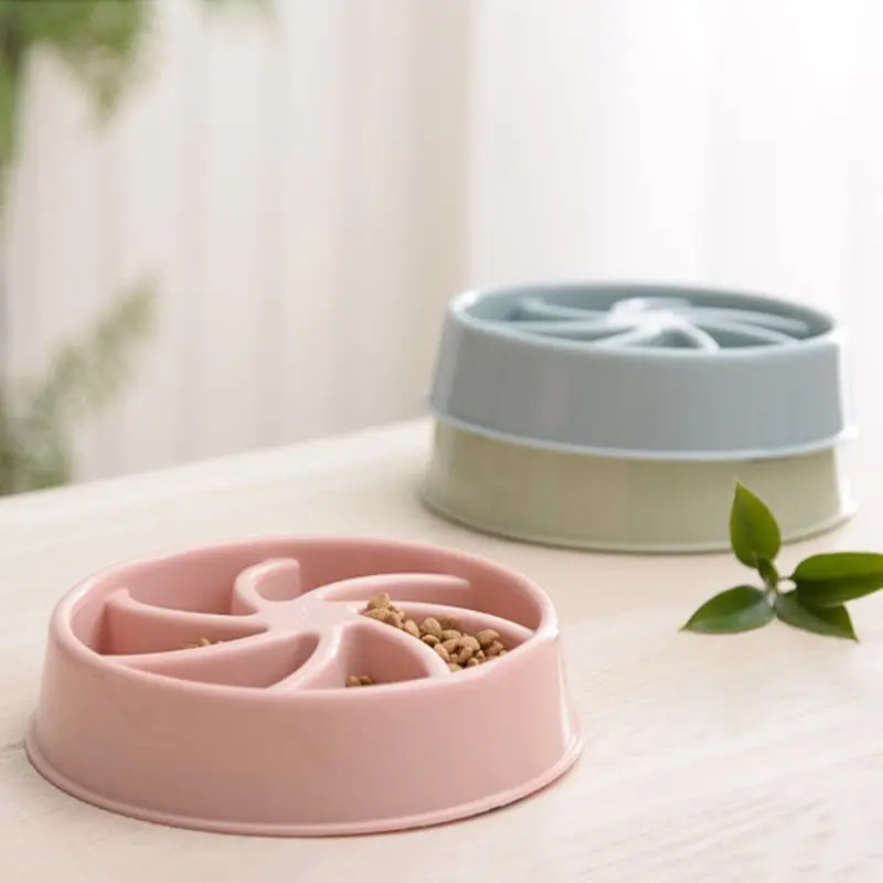 

Pet Windmill Type Food Bowl Pets Dog Cat Pot Anti-smashing Anti-choke Slow Feeding Dogs Cats Bowls 090C