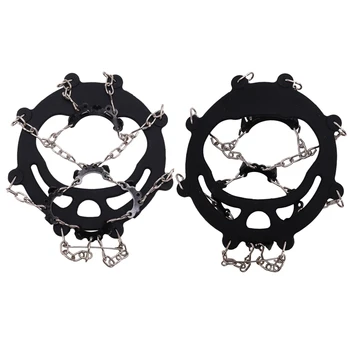 

11 Tooth Chain Crampons Outdoor Climbing Anti-Icing Face Anti-Fall Snow Climbing Standing Snow Claw Studs M