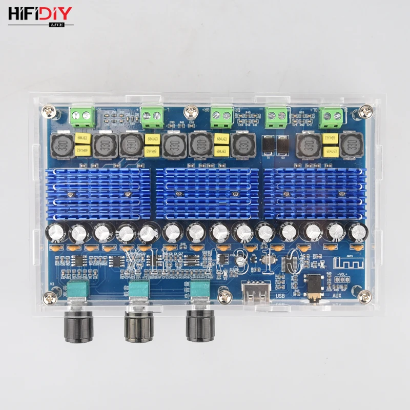 Плата цифрового усилителя мощности TPA3116D2 Bluetooth 5 0 4 канальный 50Wx2 + 100Wx2 стерео