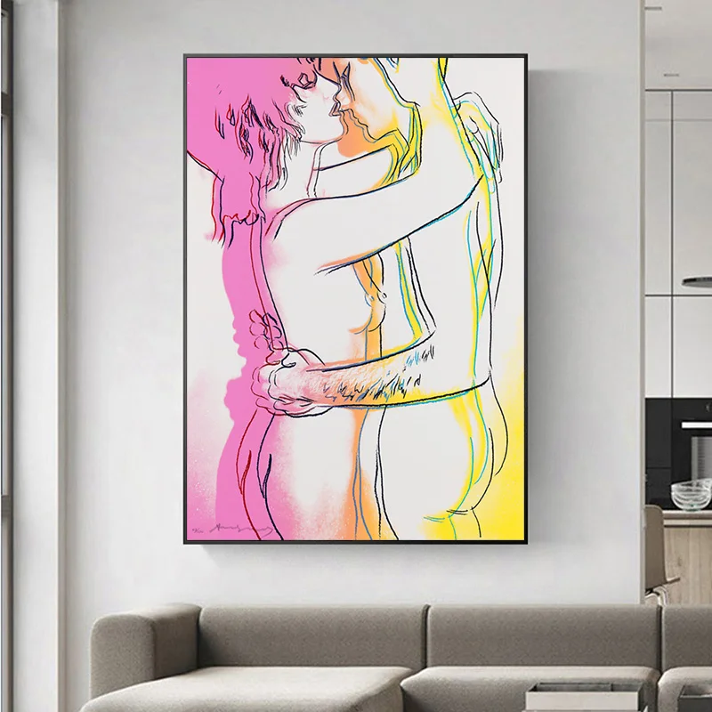 ANDY WARHOL влюбленные целуются холст картины печать на холсте без рамки настенные картины для гостиной спальни современный домашний декор
