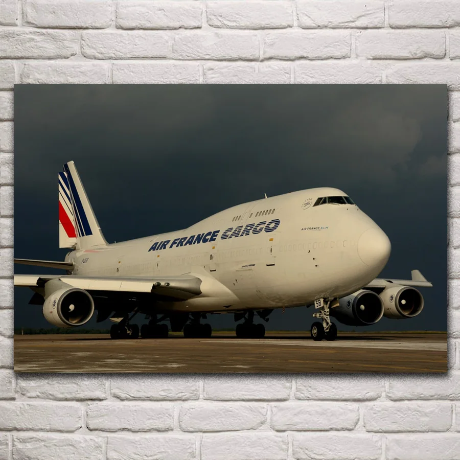 Белый грузовой самолет из ткани Боинг 747 400 фотография украшение для дома и