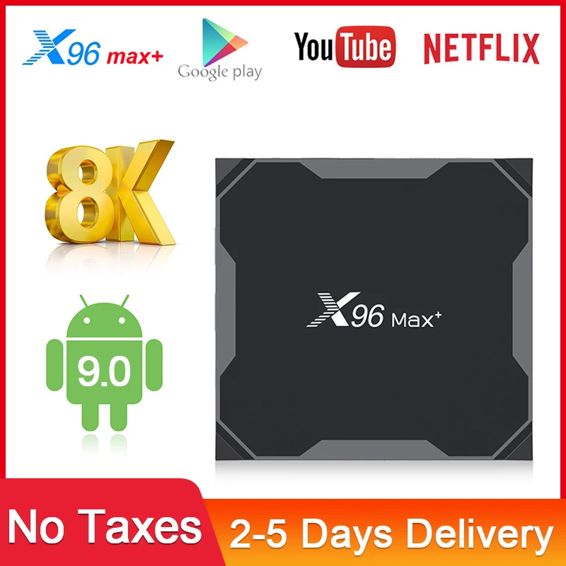 X96 Max Plus ТВ коробка Android 9 0 4G 64GB S905X3 Full HD 1080P BT 4 1 2 4/5G WI-FI 8K Media Player Smart MAX PLUS | Электроника