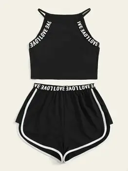 

NEW 2Pcs Summer Women Tracksuit Sweatshirts Short Pant Casual Jogging Sport Suit