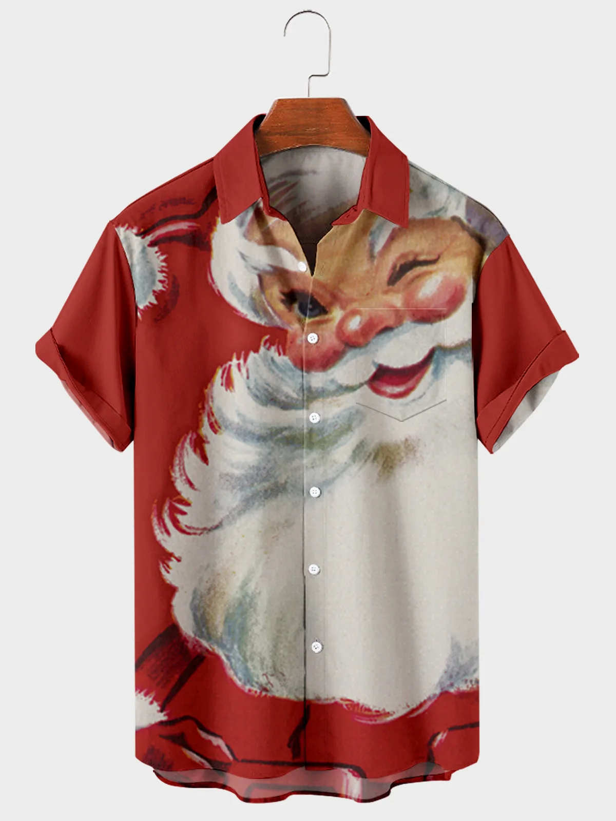 

2021 New Cross Santa Claus 3d Digital Printing Trend Loose Short-Sleeved Shirt Men'S Top00