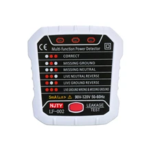 NJTY электрическая розетка тест er нейтральный живой Заземленный провод тест ing цепи детектор полярности Электрический тест утечки Расширенный УЗО