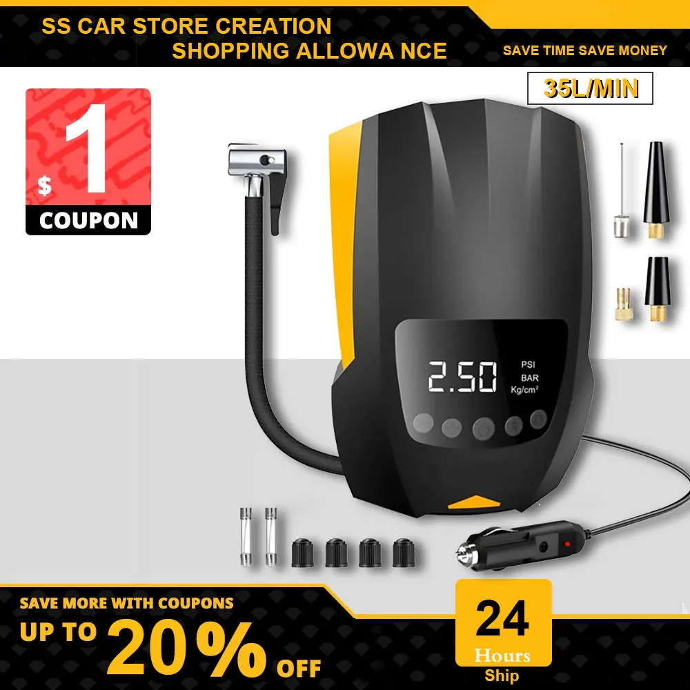 Car Air Compressor 30 Second Quick Inflated 150psi Electric Air Pump