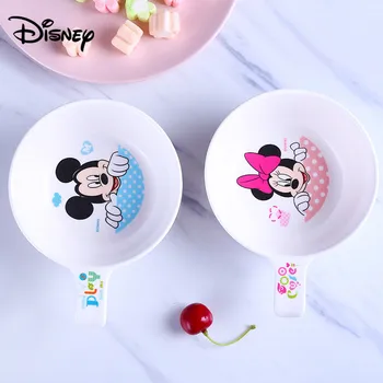 

Disney Children Single Ear Bowl and Spoon Baby Tableware Melamine Imitation Ceramic Dinnerware Anti-fall Baby Feeding Dinnerware