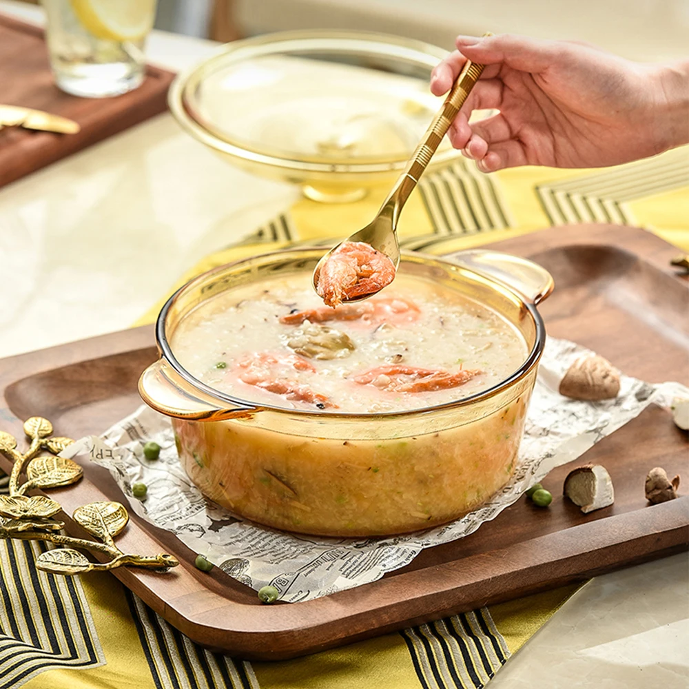 Прозрачная стеклянная суповая кастрюля кухонная посуда домашняя прозрачная 1 2 5