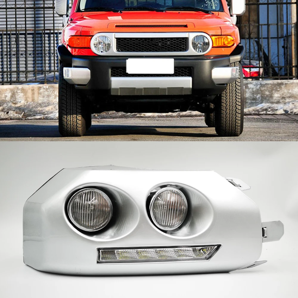 1 пара светодиодный льных светодиодных ДХО дневные ходовые огни для Toyota Fj Cruiser 2007