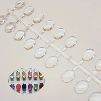 

24pcs/set Nail Art Bean Color Card Transparent Beads Oval Beads Magnifying Glass Beads Nail Art Polish Color Card Display Tools