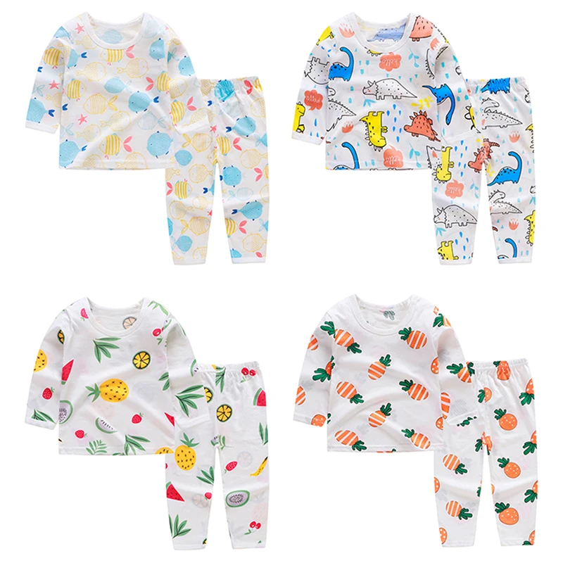 

2019 Summer Kids Clothes Cotton Underwear Set Children's Home Wear Pajamas Air Conditioning Clothing Boys Girls Clothing