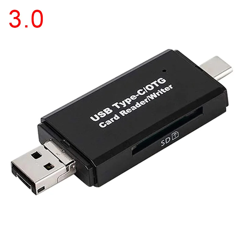 3.0 Высокое качество считыватель карт памяти с 3 в 1 usb type C/Micro USB адаптер OTG функция Plug and Play - Цвет: 3.0
