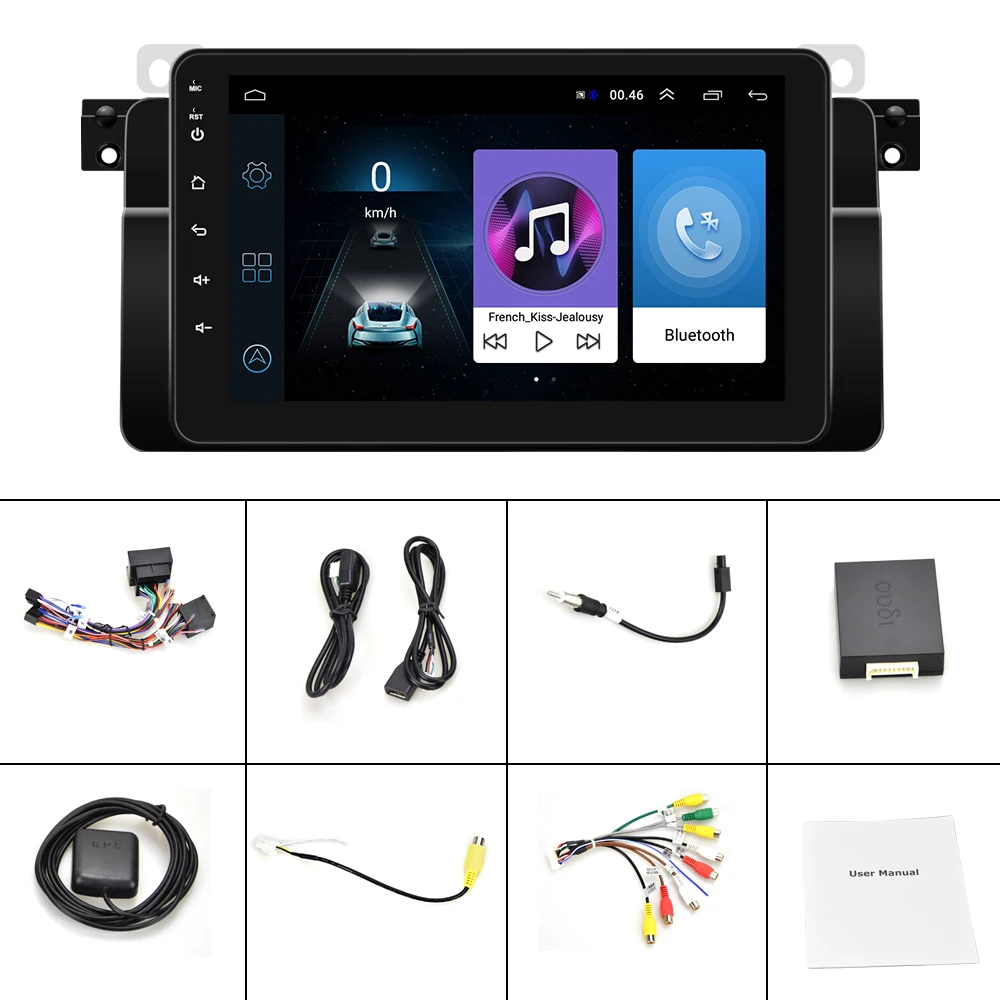 AMPrime Авторадио Стерео Android 2Din автомобильный мультимедийный плеер gps WIFi для BMW/E46/FM Mirrorlink радио с монитором задней камеры - Цвет: Car Radio Only