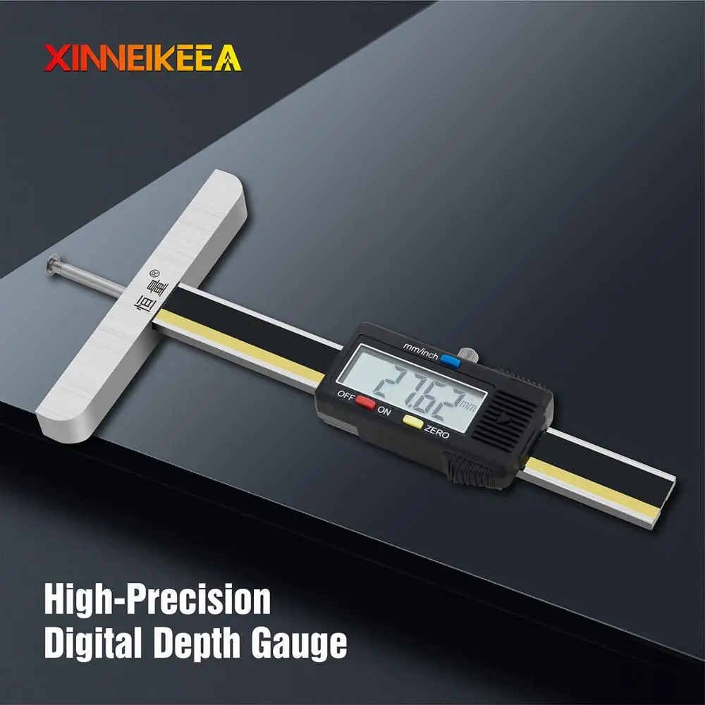 US $85.76 Disc Thin Rod Digital Display Depth Ruler 085mm 0150mm Accuracy 002mm Accurate Measurement Of Hole Depth Metric Conversion