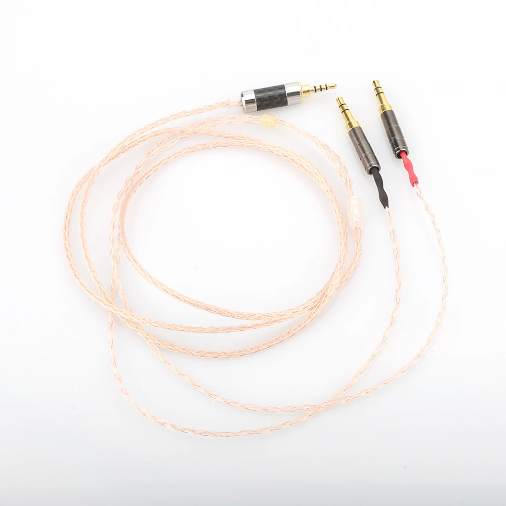 YTER 8 Cores 7N OCC Single Crystal Copper Headphone Upgrade Cable earphone wire for Me ze 99 Classics t1 t5p D600 D7100