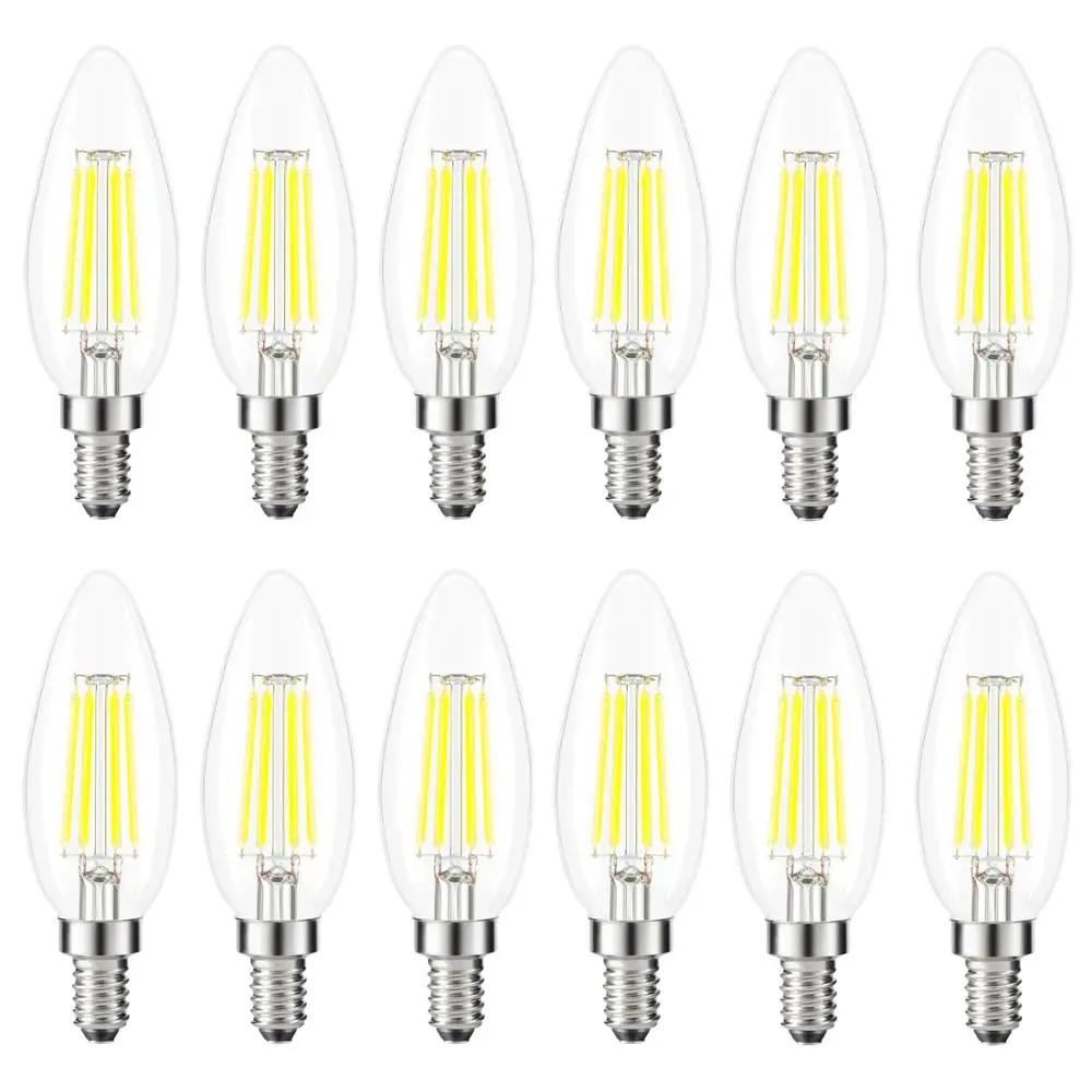 

Kohree 12Pcs E12 Led Bulb C35 Candelabra LED Bulb Non-Dimmable 4 Watt 5000K Daylight White Base 40W Equivalent LED Edison