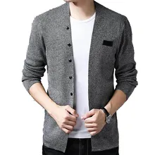 Бренд,, мужской Однотонный свитер средней длины, кардиган, Тренч, мужской повседневный осенний однотонный кардиган