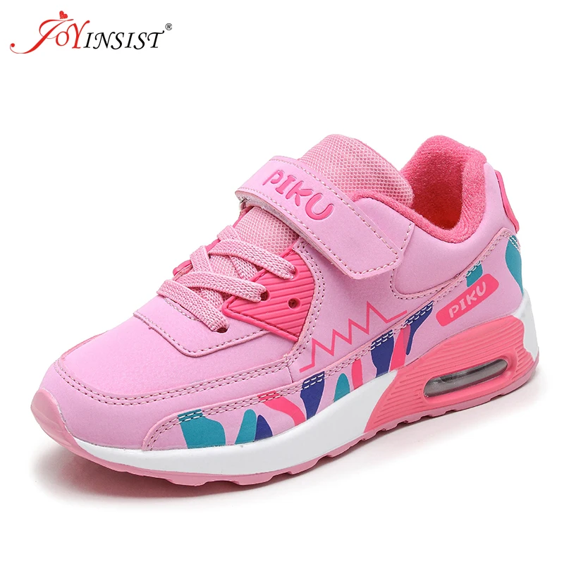 Pink leather Спортивная обувь для бега; детские кроссовки для девочек; кроссовки для подростков; дышащая Повседневная Уличная обувь для тенниса; обувь для девочек; цвет черный, розовый; детская обувь - Цвет: Pink leather