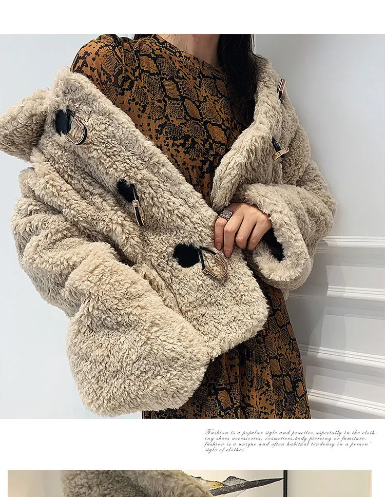 Autumn And Winter New Products Teddy Bear Thick Warm Composite materials Fur Coat Korean-style Fashion Debutante Elegant S