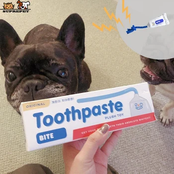 

SUPREPET Fidget Toys Toothpaste Interactive Molar Dog Toy for Small Dogs Squeak Puppy Stuff Dog Accessories Dog Chew Toys Perros