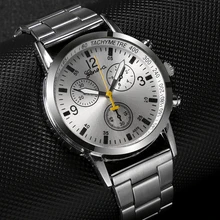 Мужские часы из нержавеющей стали, тонкий дизайн, три циферблата, мужские часы, мужские кварцевые часы, мужские наручные часы