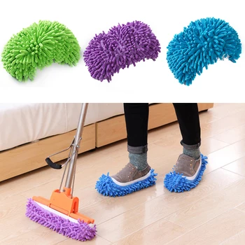

1PC Multifunction Chenille Fibre Dust Mop Slippers Cleaning Shoes Lazy Mopping Shoes House Clean Cover Wipe Shoes Head