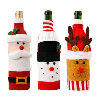 

Christmas Wine Bottle Covers Bag Party Wedding Holiday Handmade Wine Bottle Sweater Cover Christmas Decorations For Home