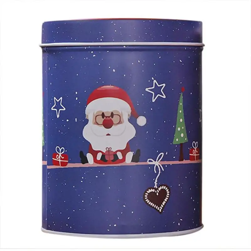 4pcs Large Capacity Christmas Storage Box Santa Claus Snowman Elk Candy Can