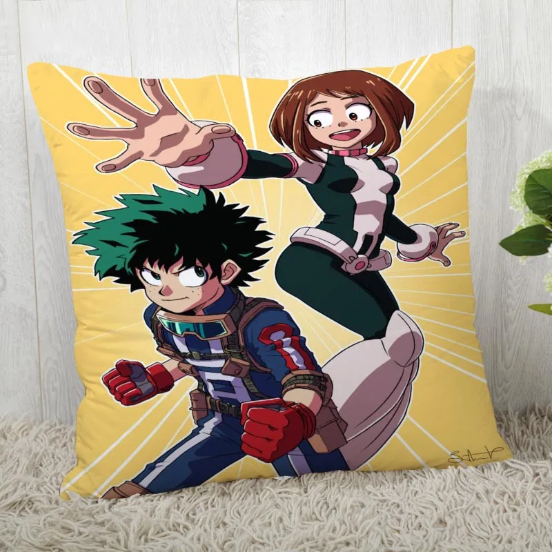 Custom Pillow Cases Boku no Hero Academia Square Pillowcase Christmas Zippered Pillow Cover 40*40cm,45*45cm(One Side - Color: Pillowcase 14