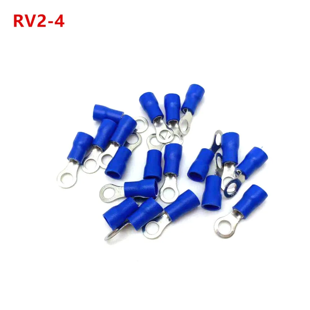 

100Pcs Blue Ring Insulated Wire Connector Electrical Crimp Terminal RV2-4
